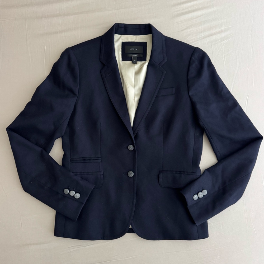 J. Crew Navy Blazer with Cream Lining
